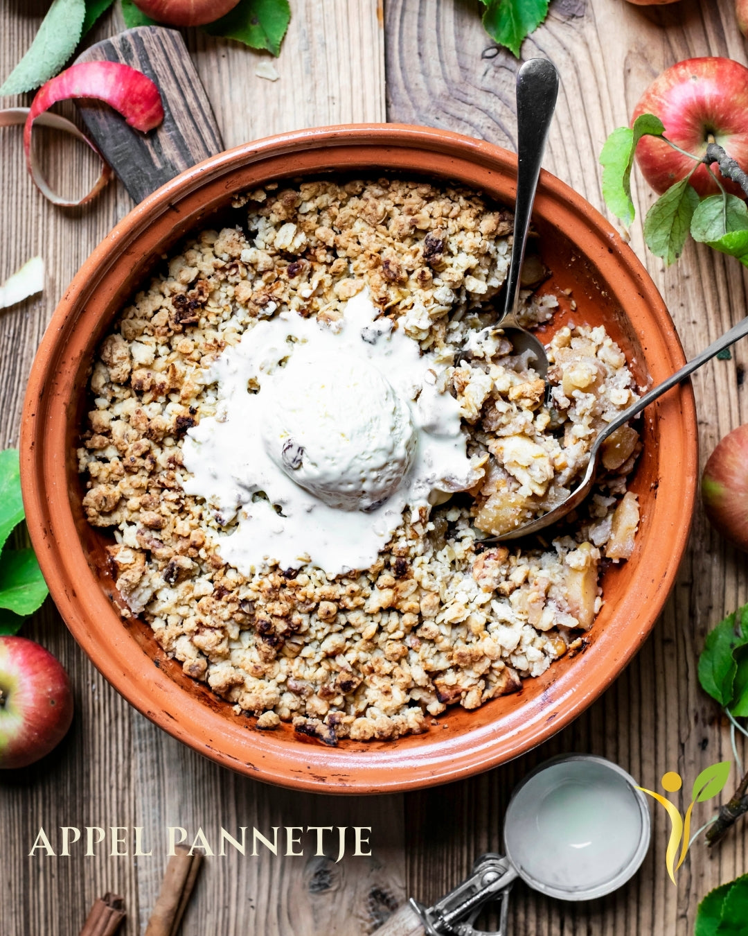 Gezond appel havermout ontbijt uit de oven met kaneel en rozijnen, recept van Healthyslim in Zoetermeer